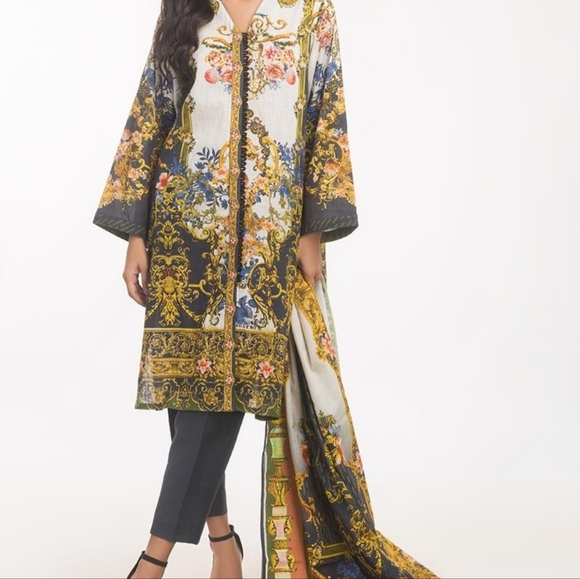 "SALE"GULAHMED ideas pret khaddar 3piece suit - Picture 2 of 5